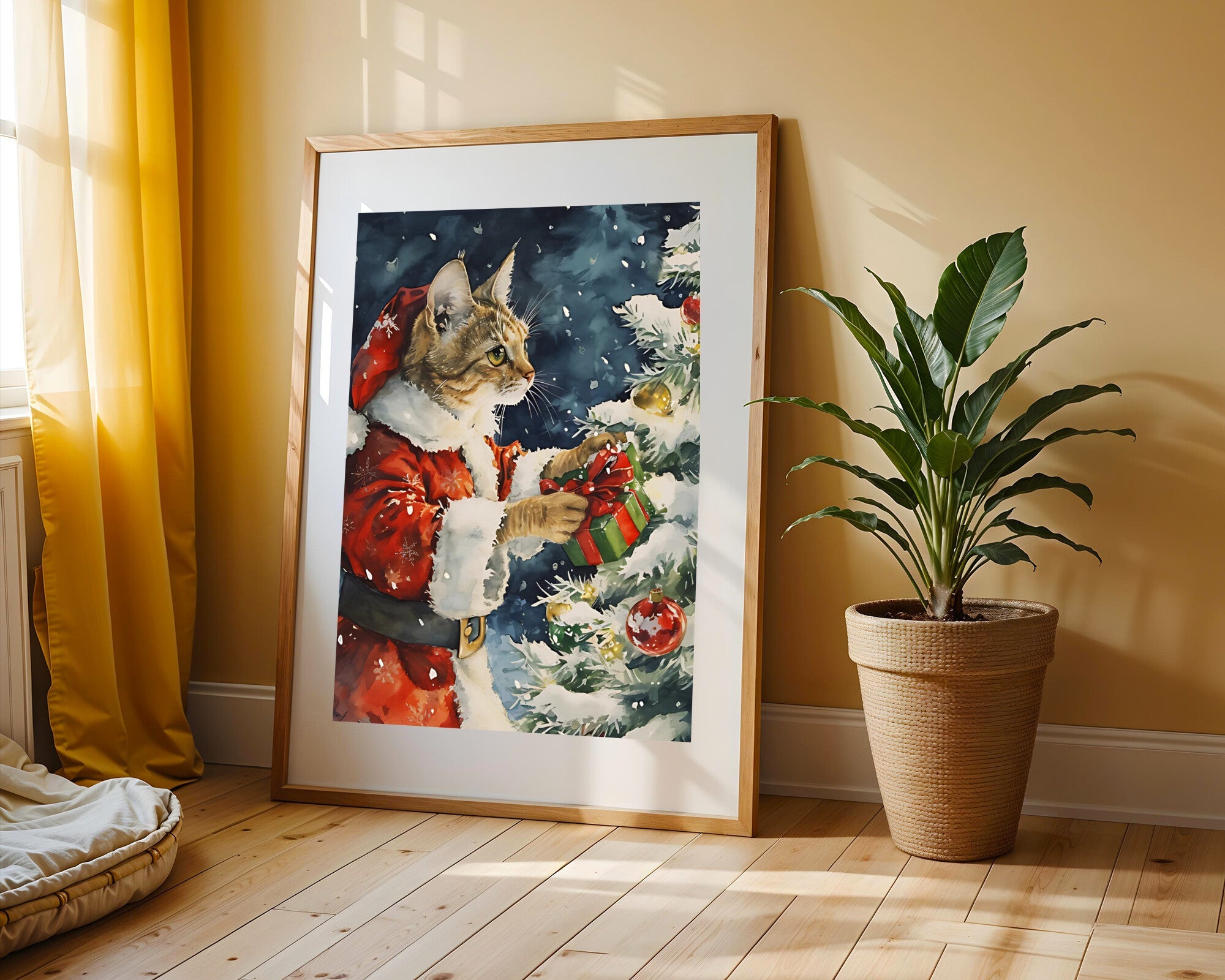 Gato Navideño | Cuadro decorativo de Monkey Canvas