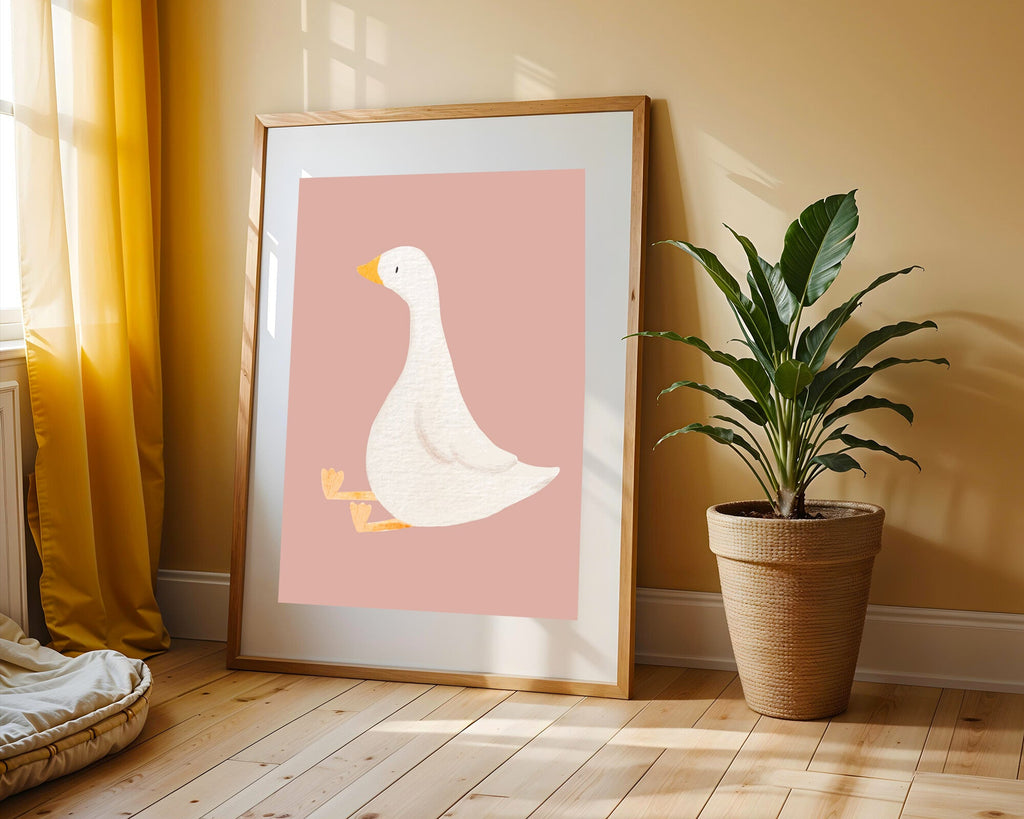 Ganso en Rosa | Cuadro decorativo de Monkey Canvas