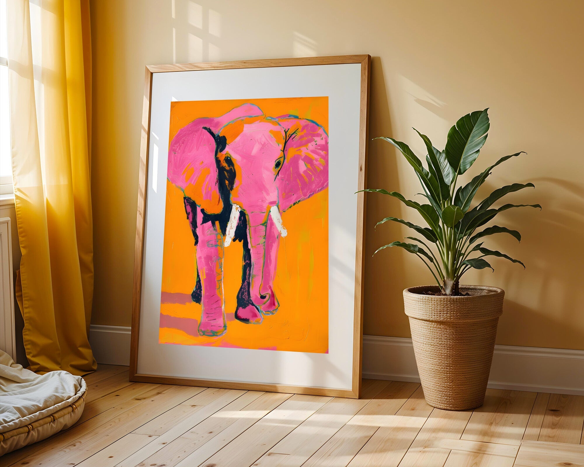 Elefante Fucsia | Cuadro decorativo de Monkey Canvas