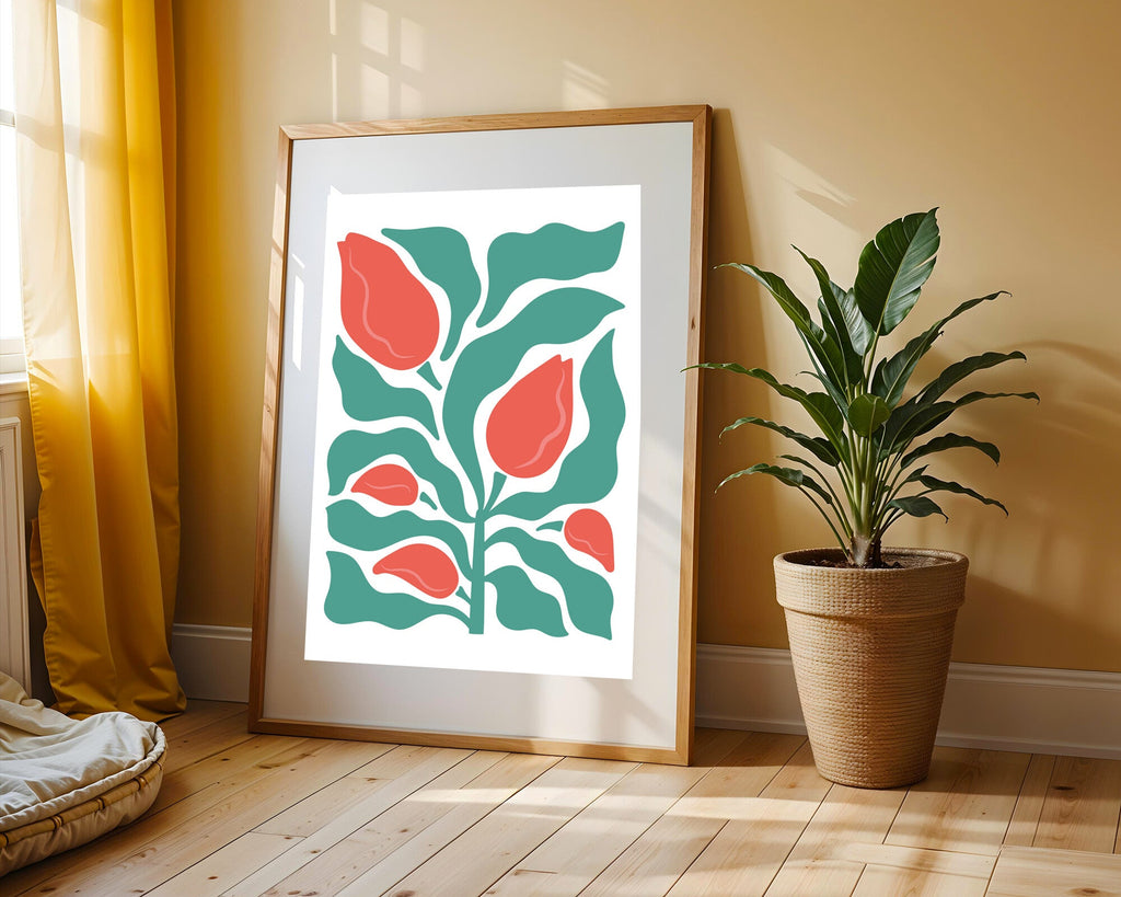 Tulipán Rojo Minimalista | Cuadro decorativo de Monkey Canvas