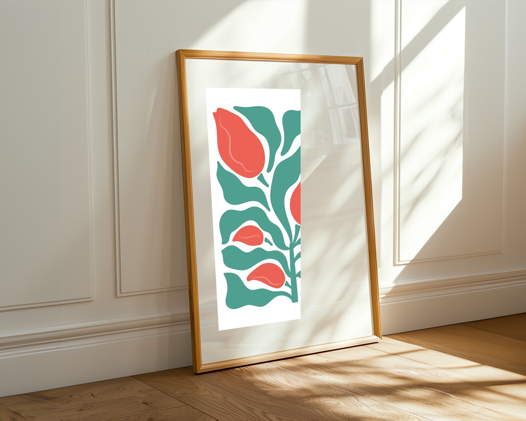 Tulipán Rojo Minimalista | Cuadro decorativo de Monkey Canvas