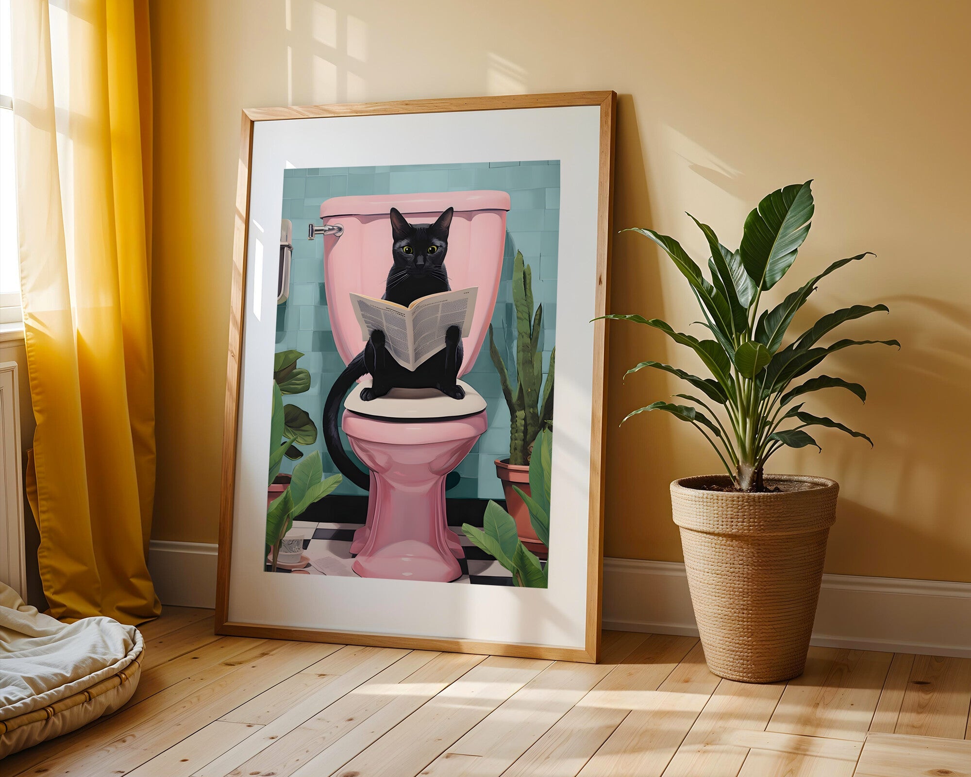 Gato Lector | Cuadro decorativo de Monkey Canvas