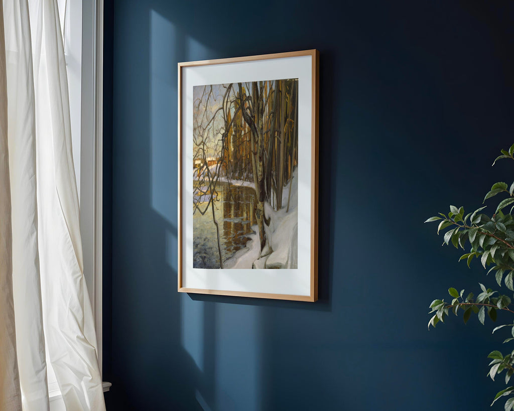Río de Abedules en Invierno | Cuadro decorativo de Monkey Canvas