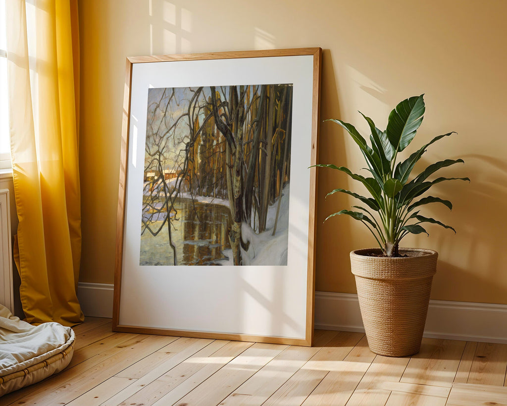 Río de Abedules en Invierno | Cuadro decorativo de Monkey Canvas