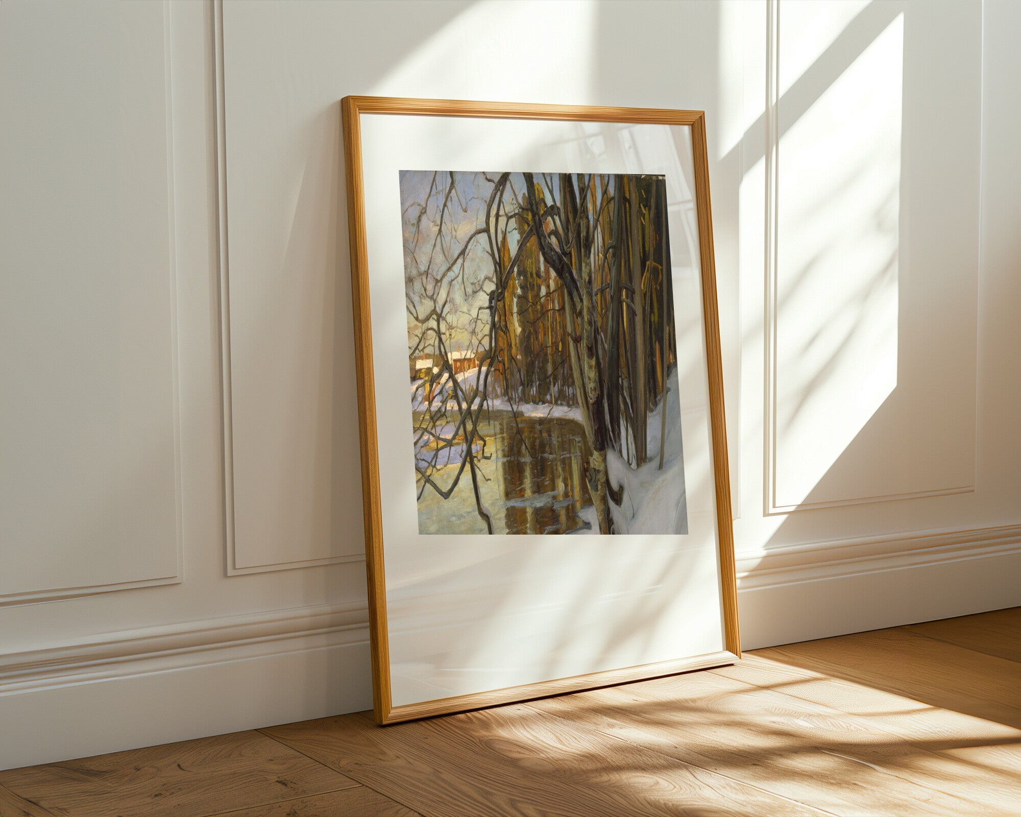 Río de Abedules en Invierno | Cuadro decorativo de Monkey Canvas