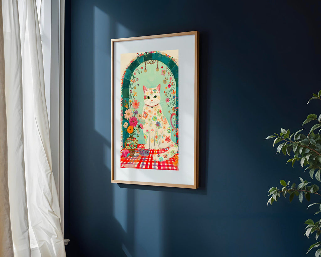 Gato Floral Bohemio | Cuadro decorativo de Monkey Canvas