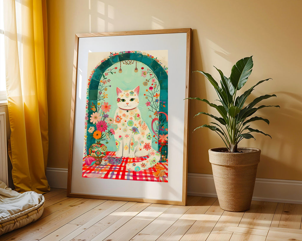 Gato Floral Bohemio | Cuadro decorativo de Monkey Canvas