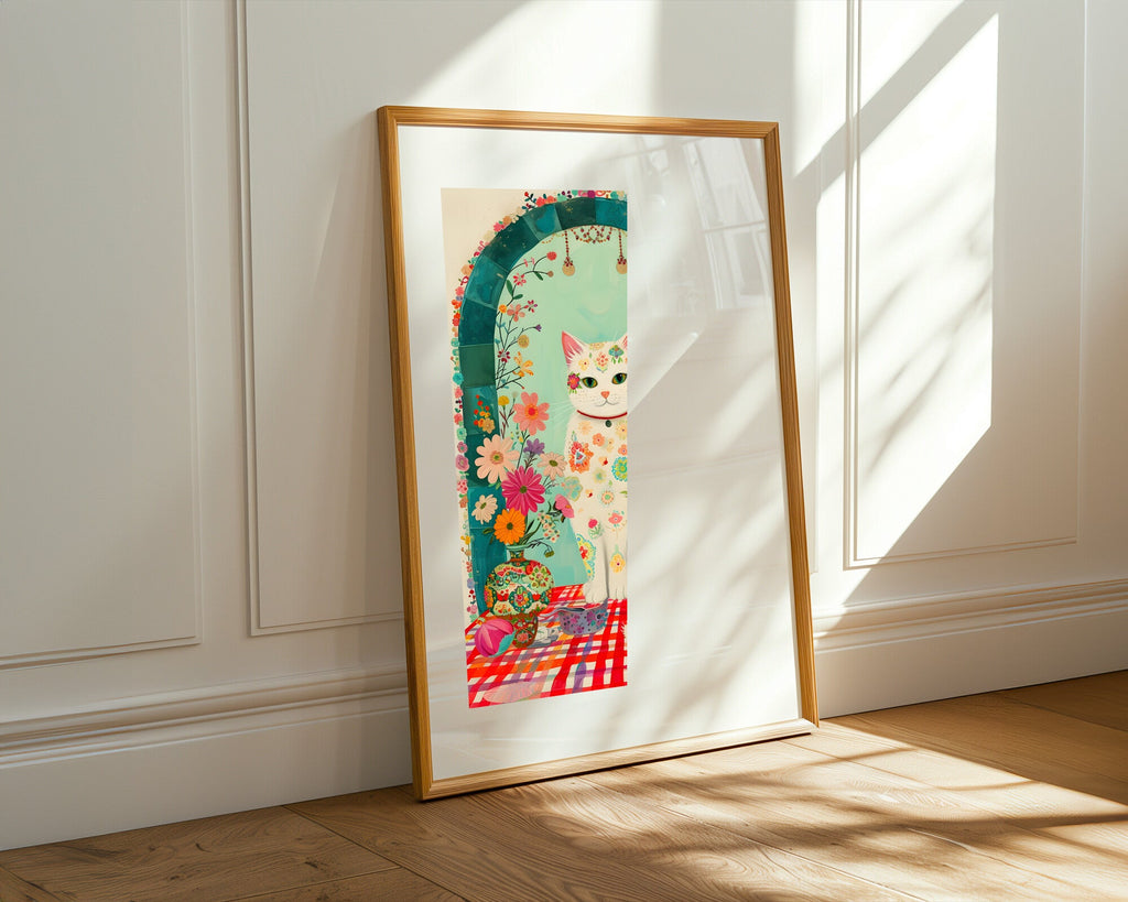 Gato Floral Bohemio | Cuadro decorativo de Monkey Canvas