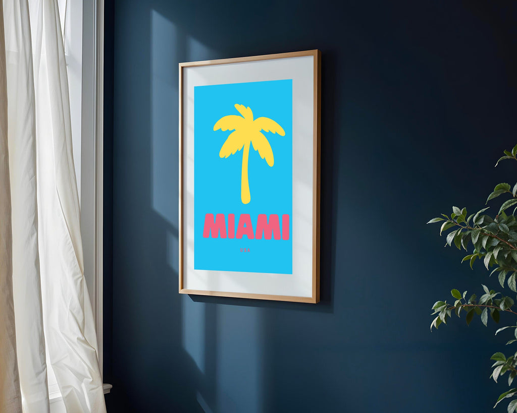 Miami Palmera Retro | Cuadro decorativo de Monkey Canvas