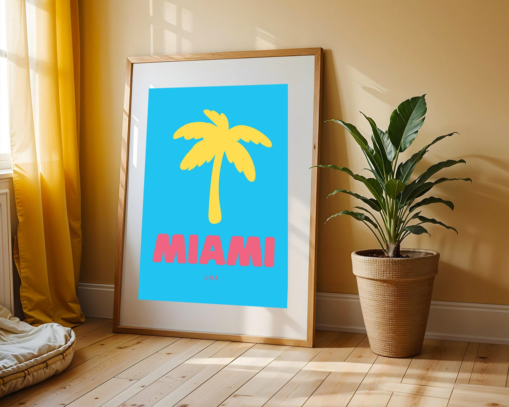 Miami Palmera Retro | Cuadro decorativo de Monkey Canvas