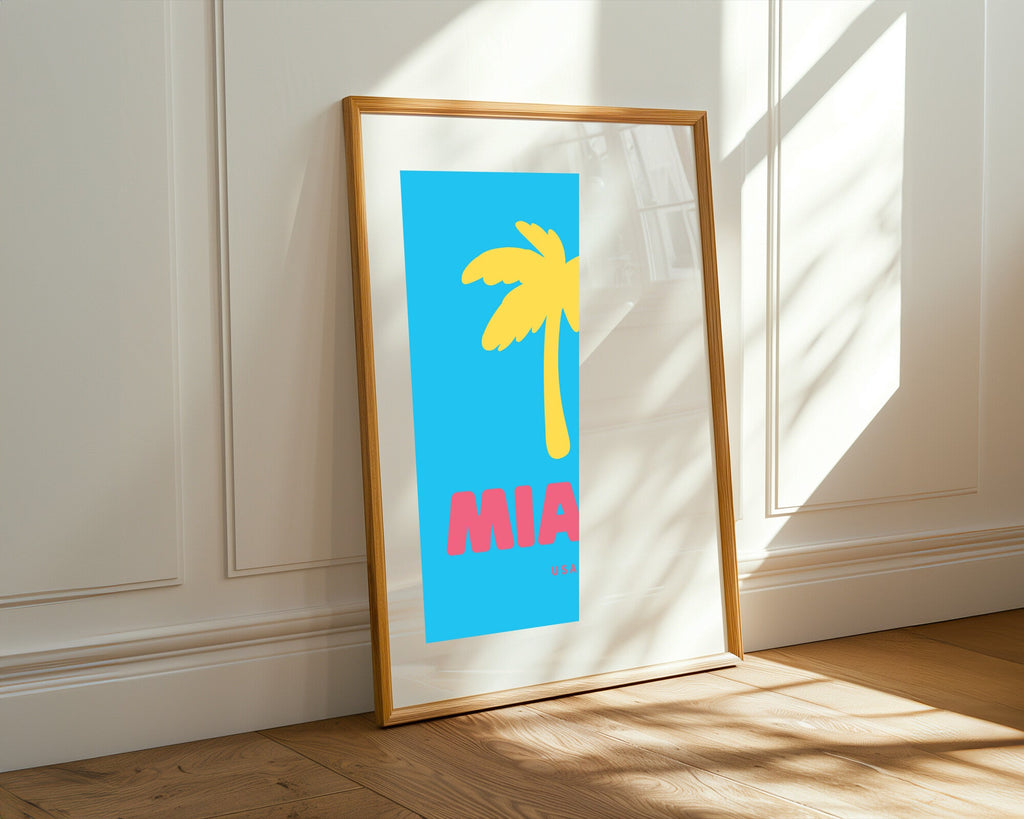 Miami Palmera Retro | Cuadro decorativo de Monkey Canvas