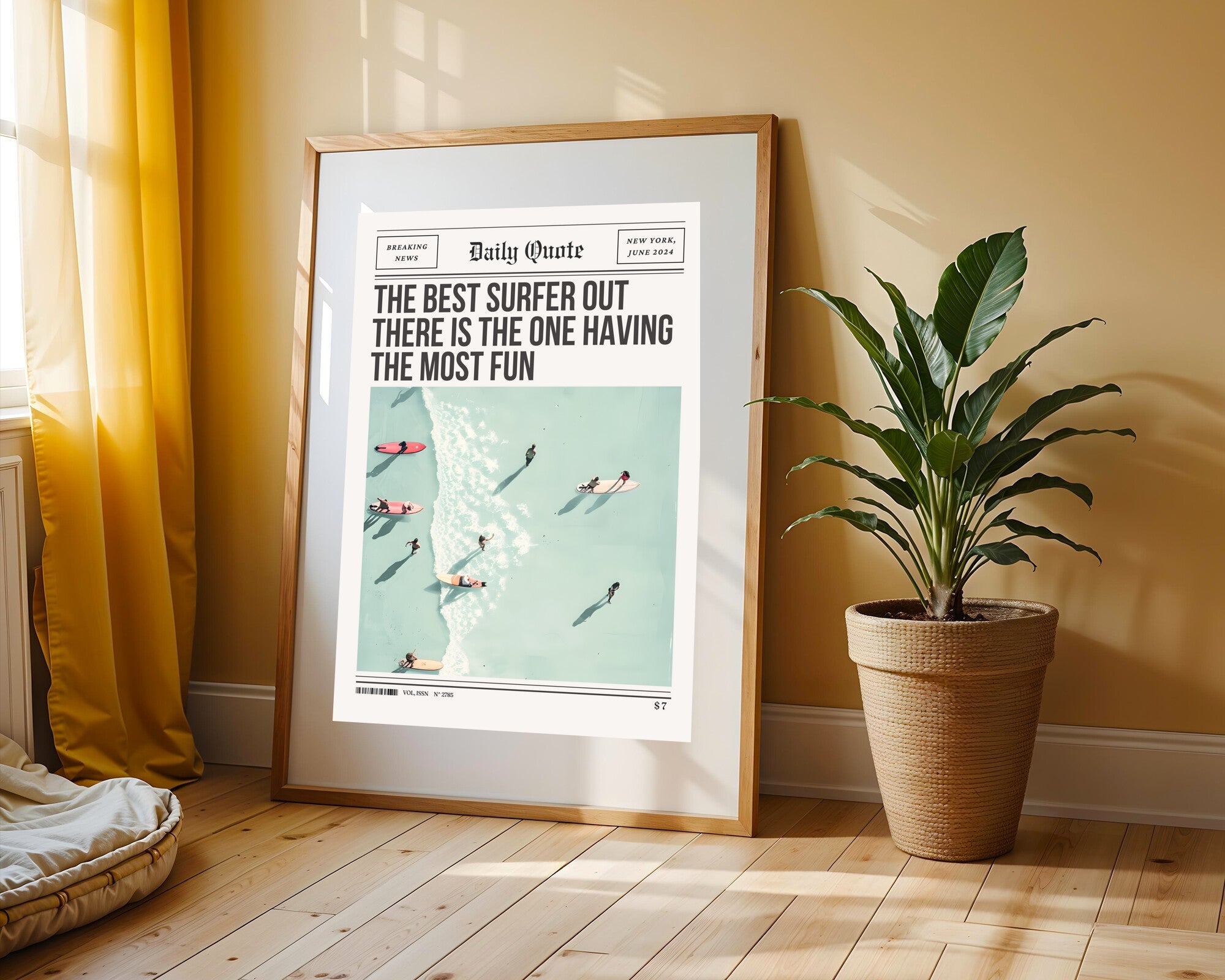 Tabla de Surf en la Arena | Cuadro decorativo de Monkey Canvas