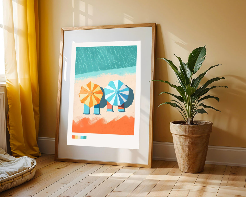 Sombrillas Vista Aérea | Cuadro decorativo de Monkey Canvas