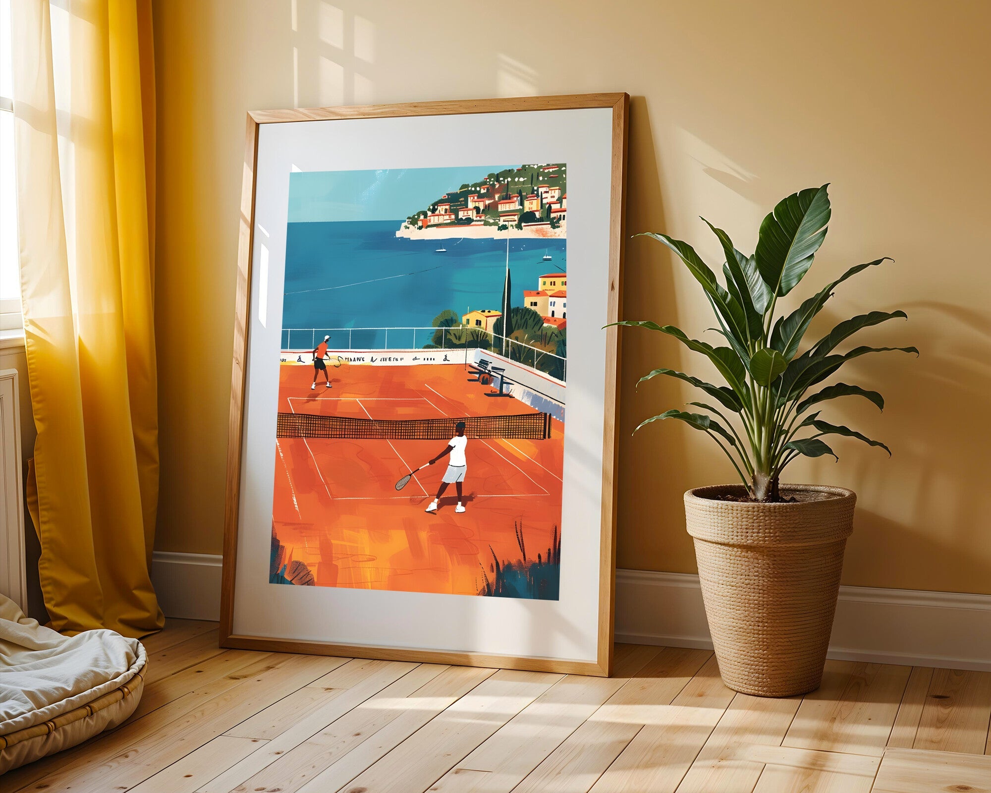 Tenis frente al Mediterráneo | Cuadro decorativo de Monkey Canvas