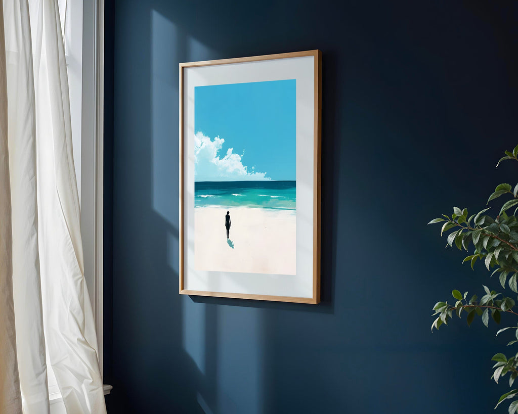 Silueta Solitaria en la Playa | Cuadro decorativo de Monkey Canvas
