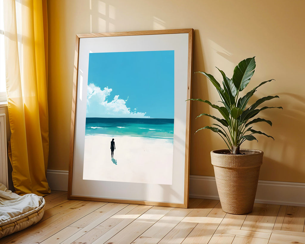 Silueta Solitaria en la Playa | Cuadro decorativo de Monkey Canvas