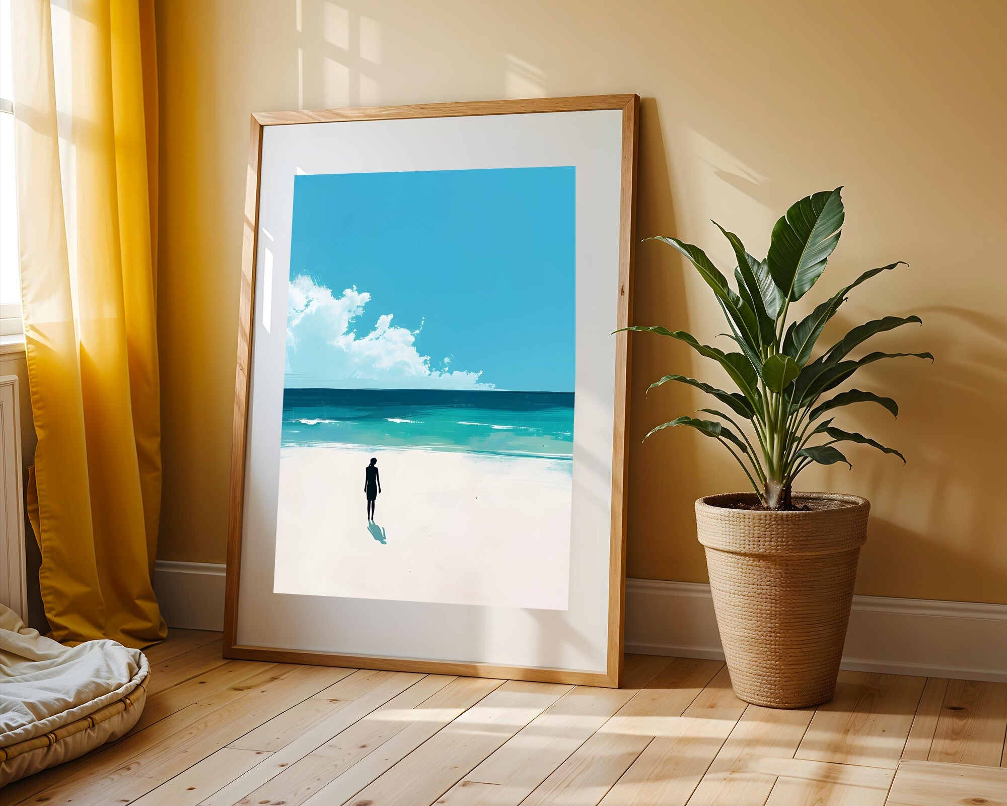 Silueta Solitaria en la Playa | Cuadro decorativo de Monkey Canvas