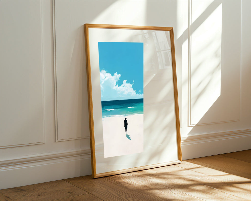 Silueta Solitaria en la Playa | Cuadro decorativo de Monkey Canvas