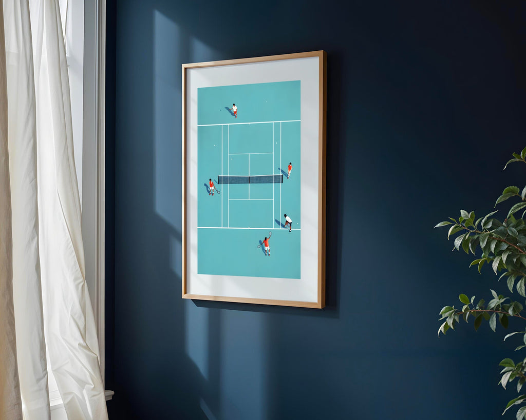 Dobles de Tenis Aéreo | Cuadro decorativo de Monkey Canvas