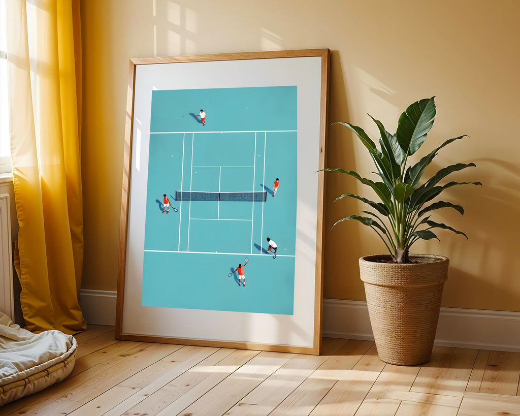 Dobles de Tenis Aéreo | Cuadro decorativo de Monkey Canvas