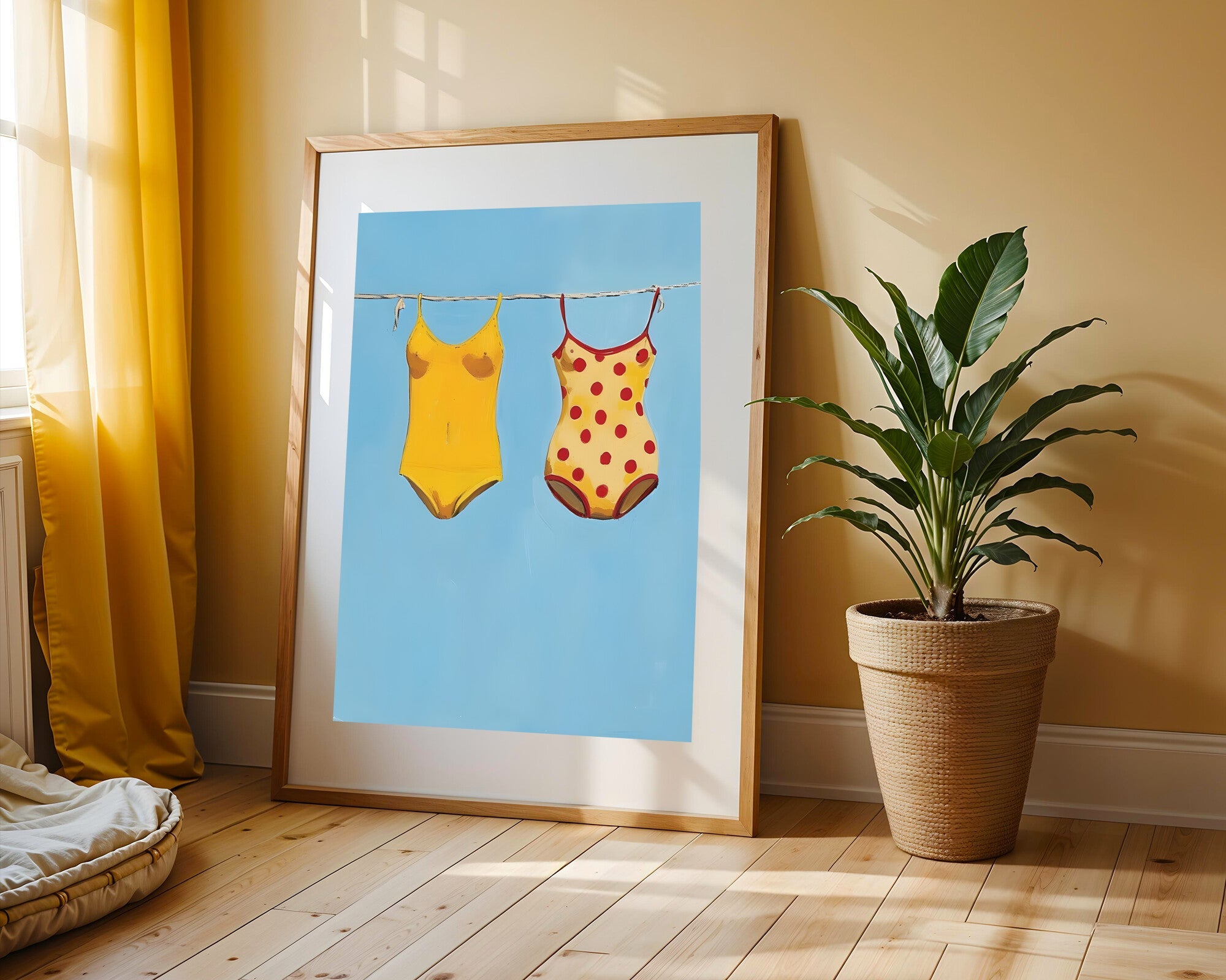 Trajes de Baño en el Tendedero | Cuadro decorativo de Monkey Canvas