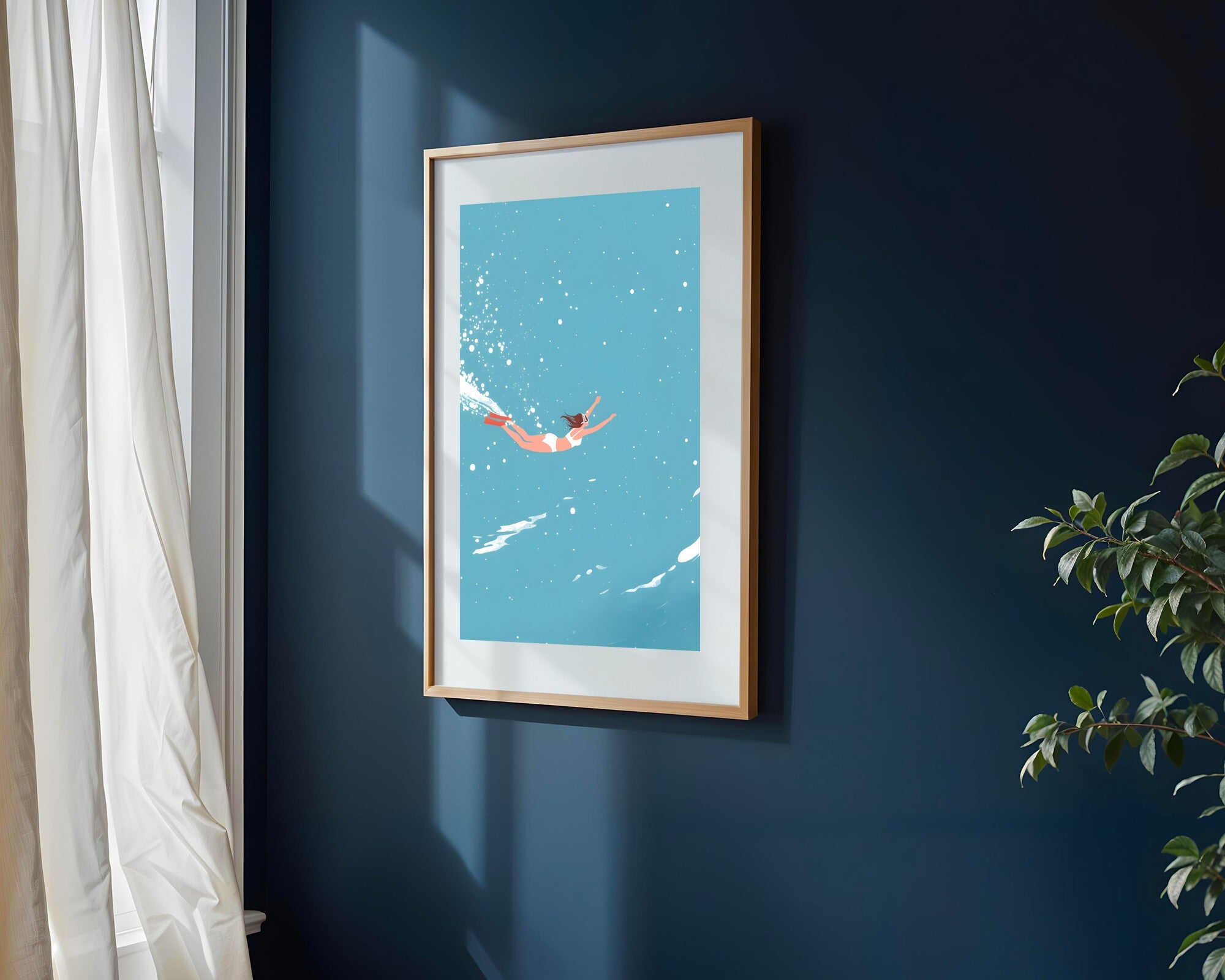 Buceo con Aletas Rojas | Cuadro decorativo de Monkey Canvas