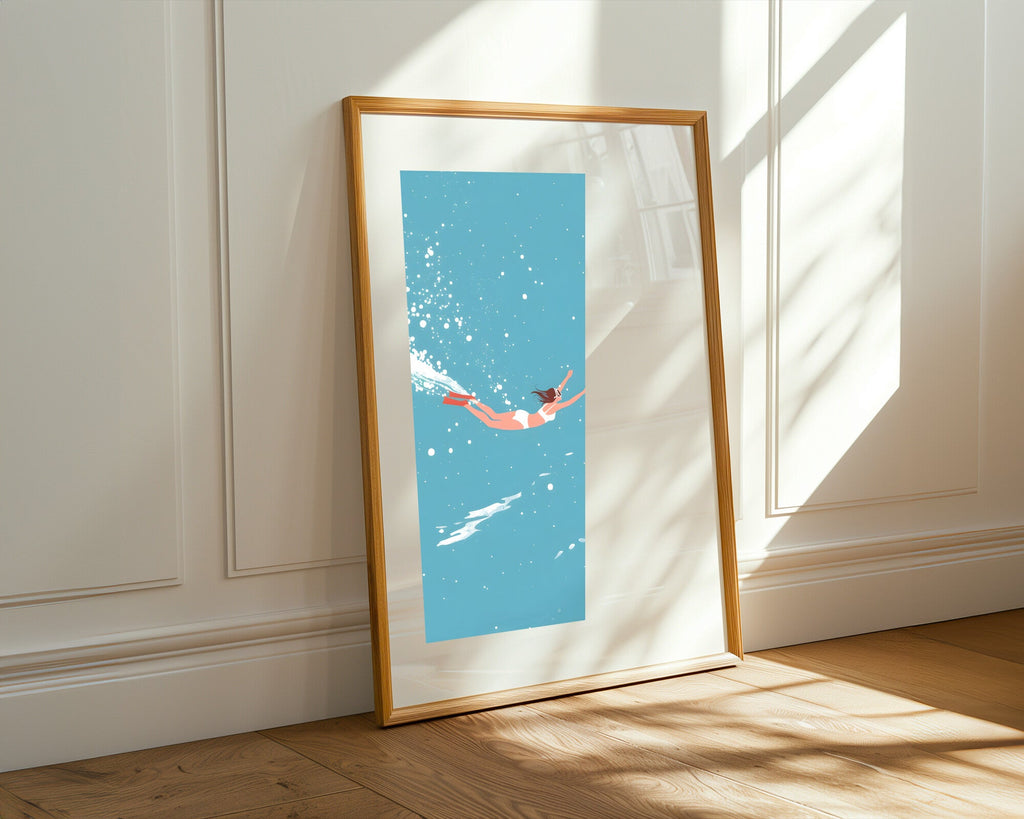 Buceo con Aletas Rojas | Cuadro decorativo de Monkey Canvas