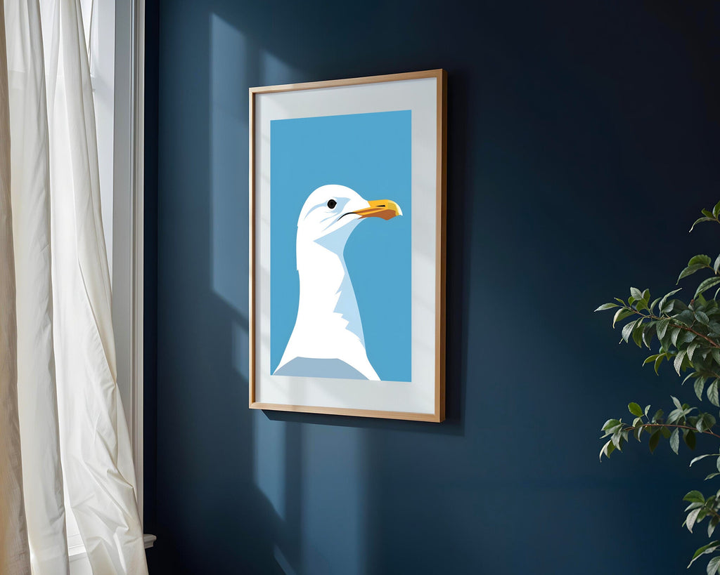 Retrato Minimalista de Gaviota | Cuadro decorativo de Monkey Canvas