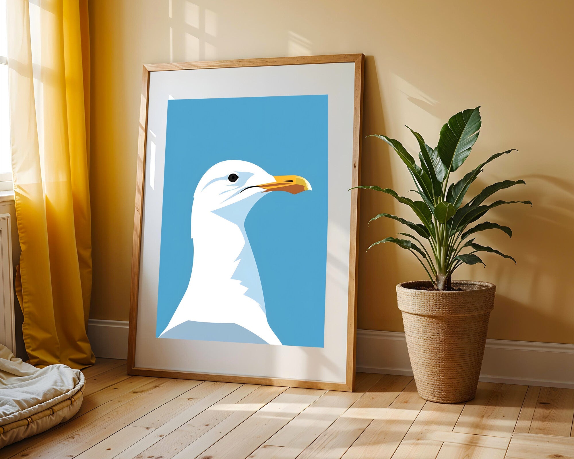 Retrato Minimalista de Gaviota | Cuadro decorativo de Monkey Canvas