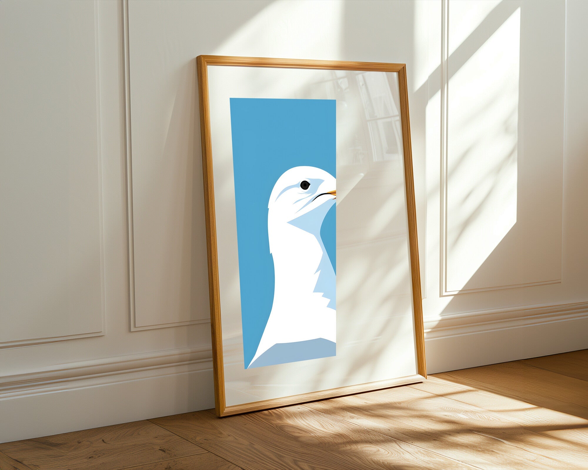 Retrato Minimalista de Gaviota | Cuadro decorativo de Monkey Canvas