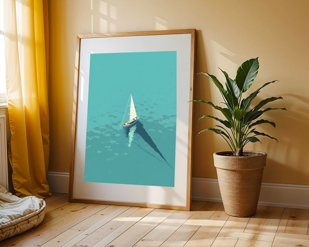 Velero Solitario en el Mar | Cuadro decorativo de Monkey Canvas