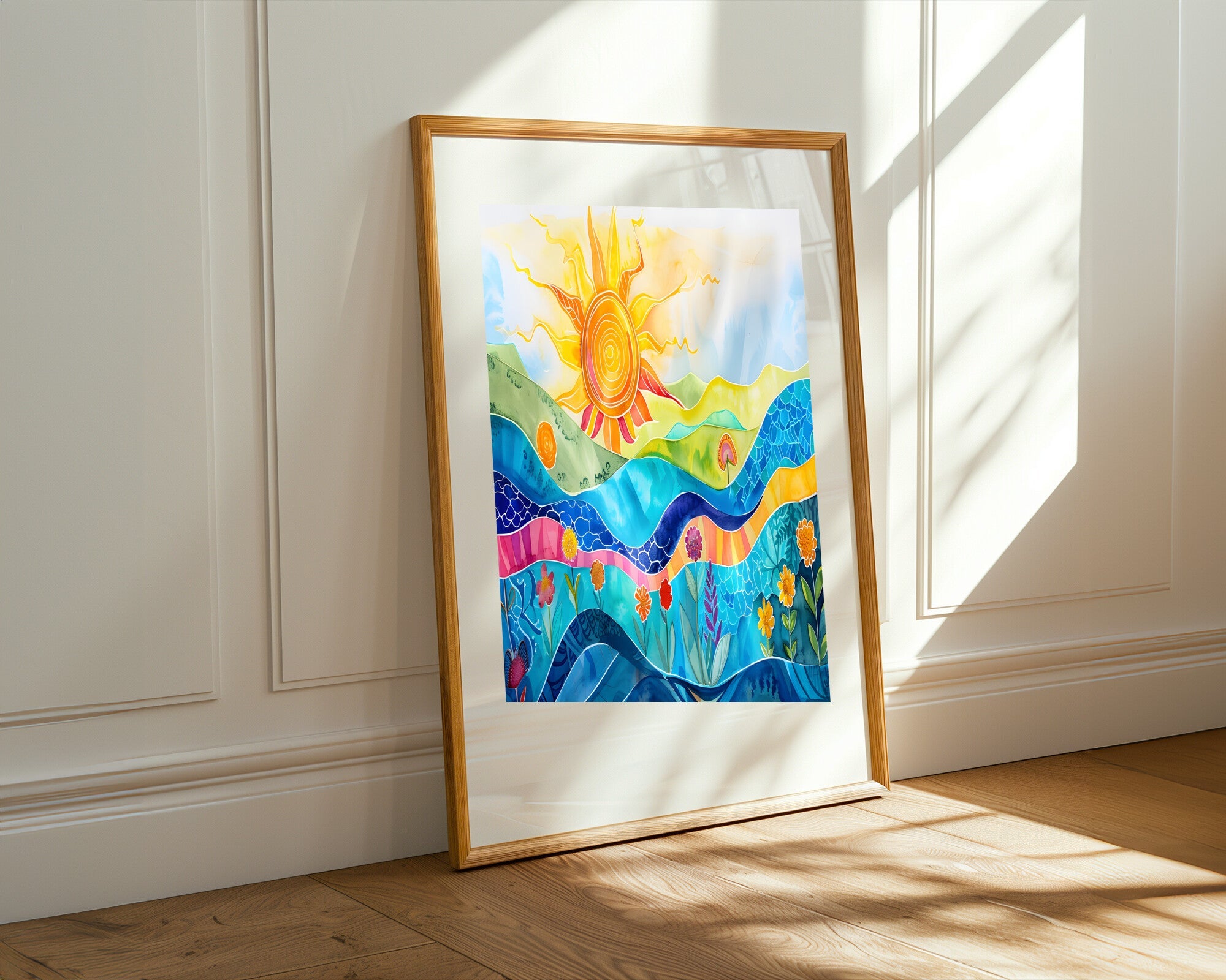 Sol Radiante en Acuarela | Cuadro decorativo de Monkey Canvas