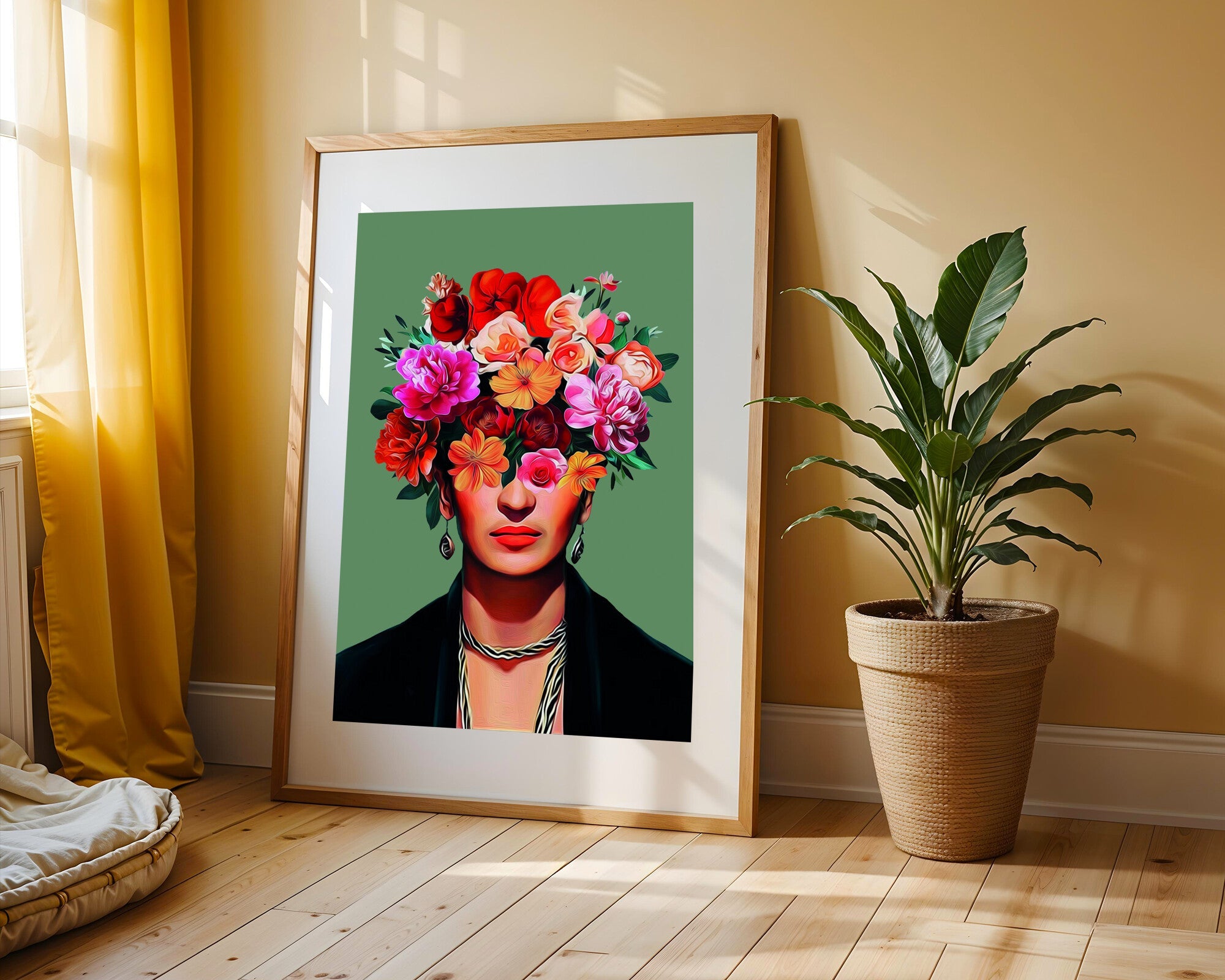 Rostro entre Flores | Cuadro decorativo de Monkey Canvas
