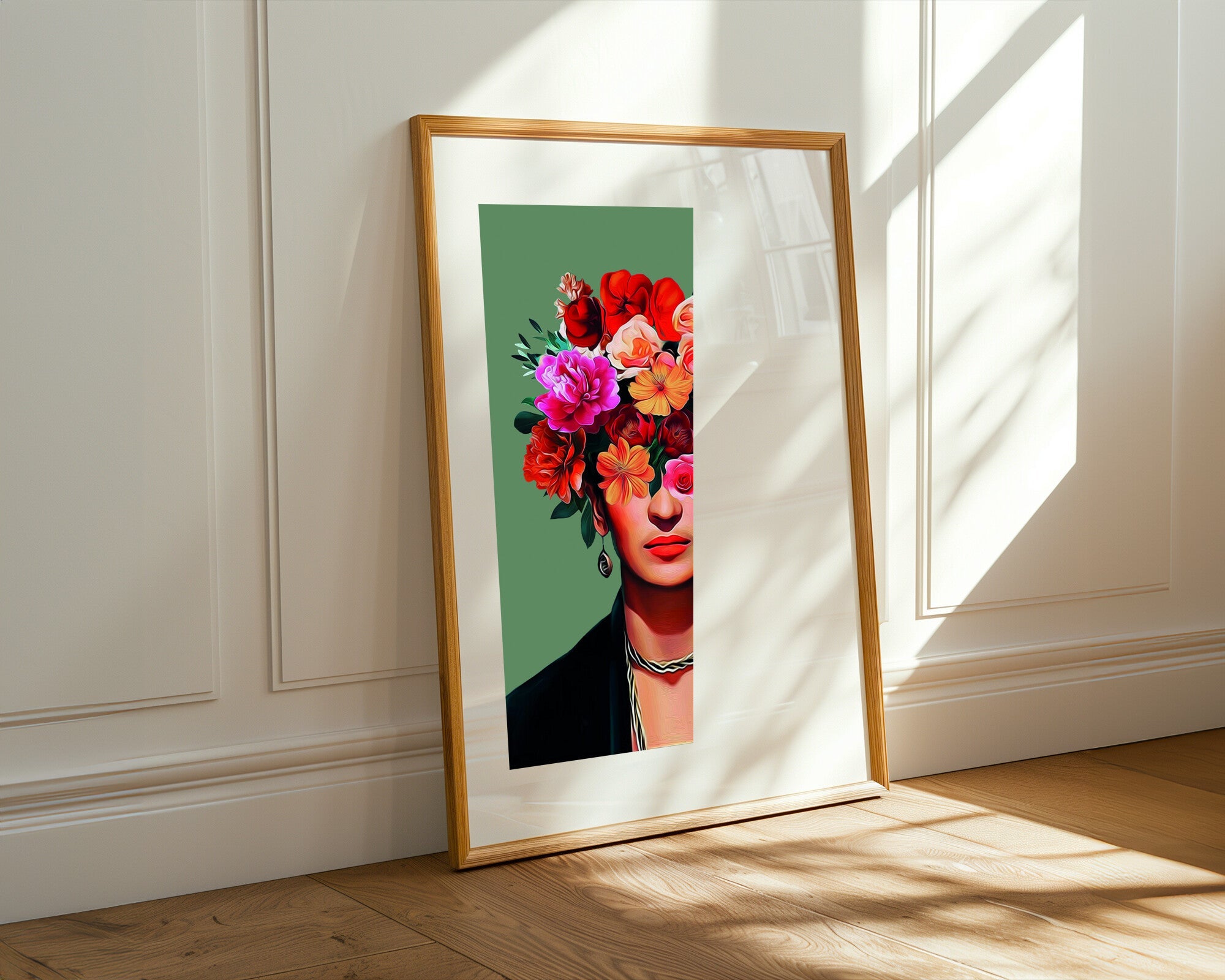 Rostro entre Flores | Cuadro decorativo de Monkey Canvas
