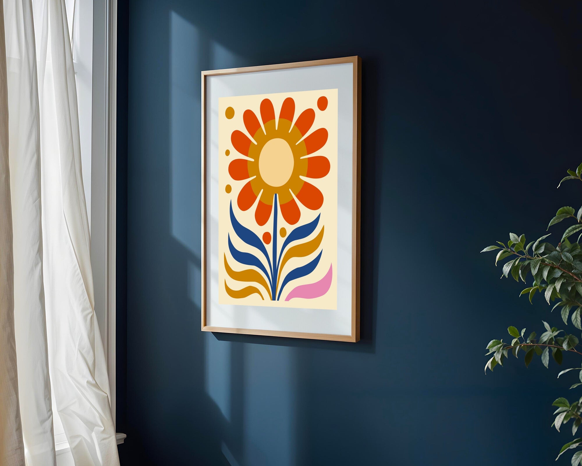 Sol Floral Retro | Cuadro decorativo de Monkey Canvas