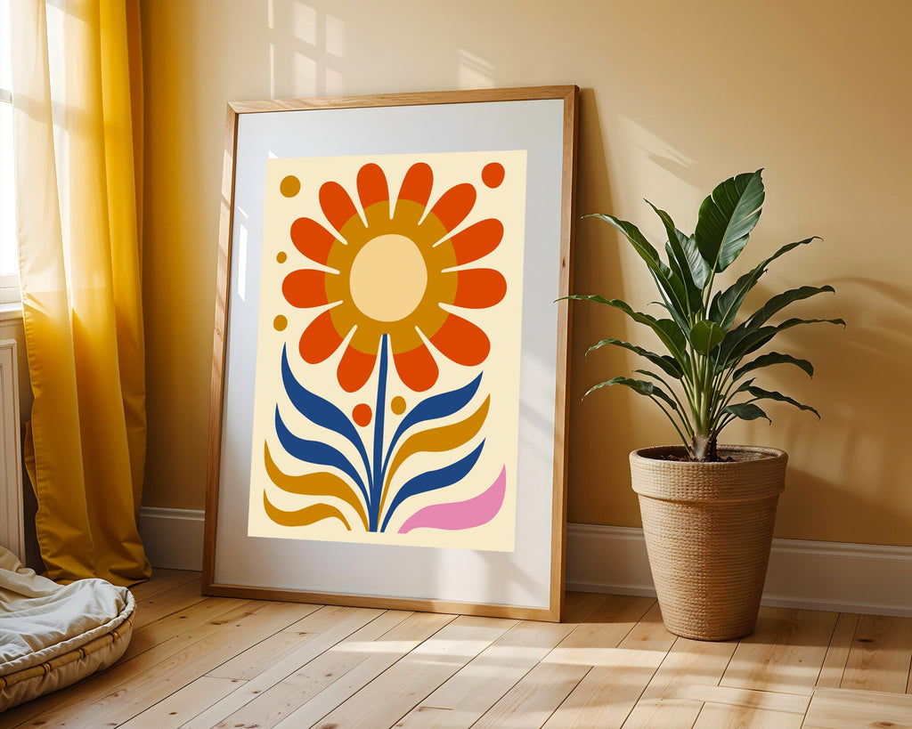 Sol Floral Retro | Cuadro decorativo de Monkey Canvas