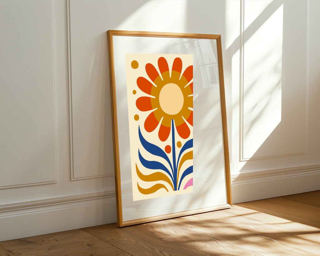 Sol Floral Retro | Cuadro decorativo de Monkey Canvas