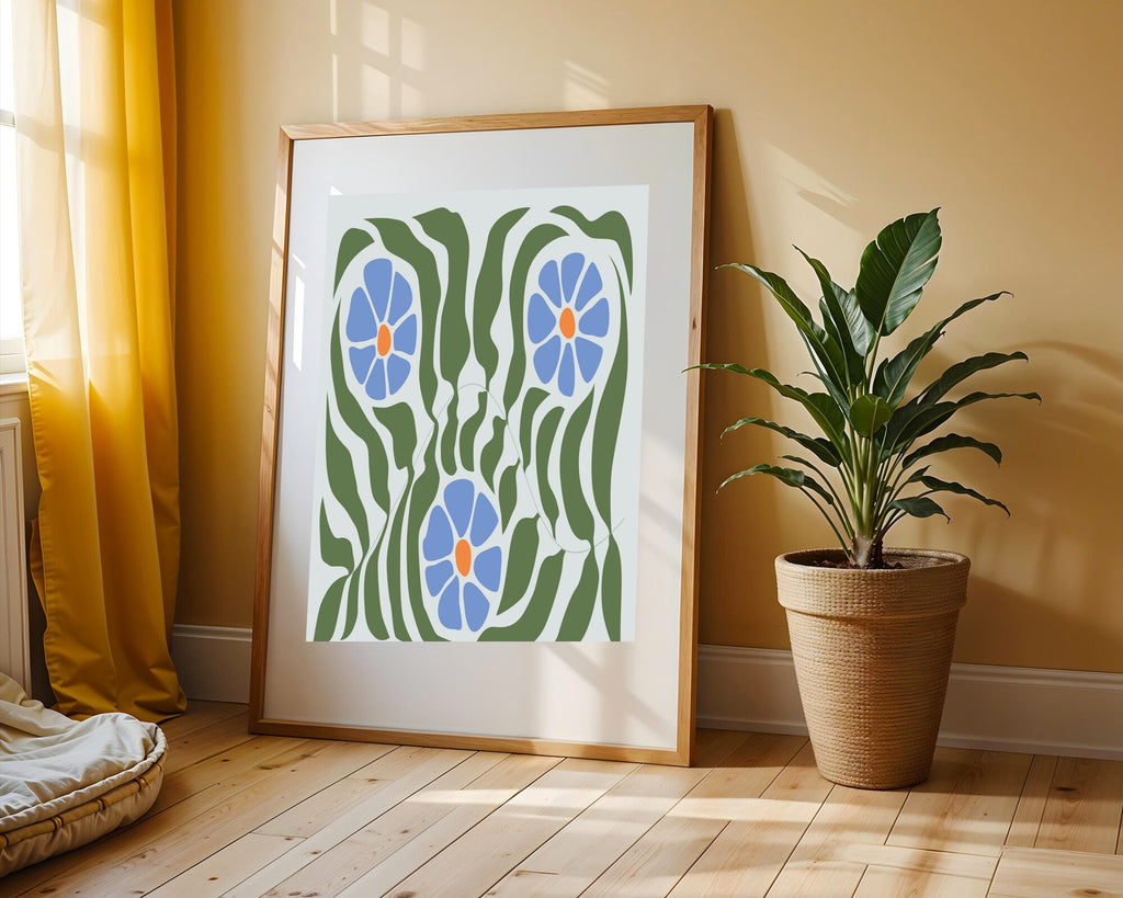 Jardín Floral Azul | Cuadro decorativo de Monkey Canvas