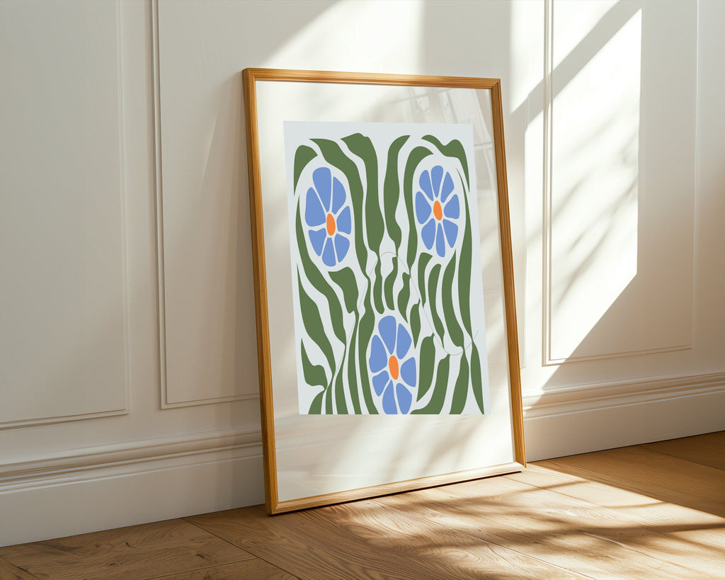 Jardín Floral Azul | Cuadro decorativo de Monkey Canvas