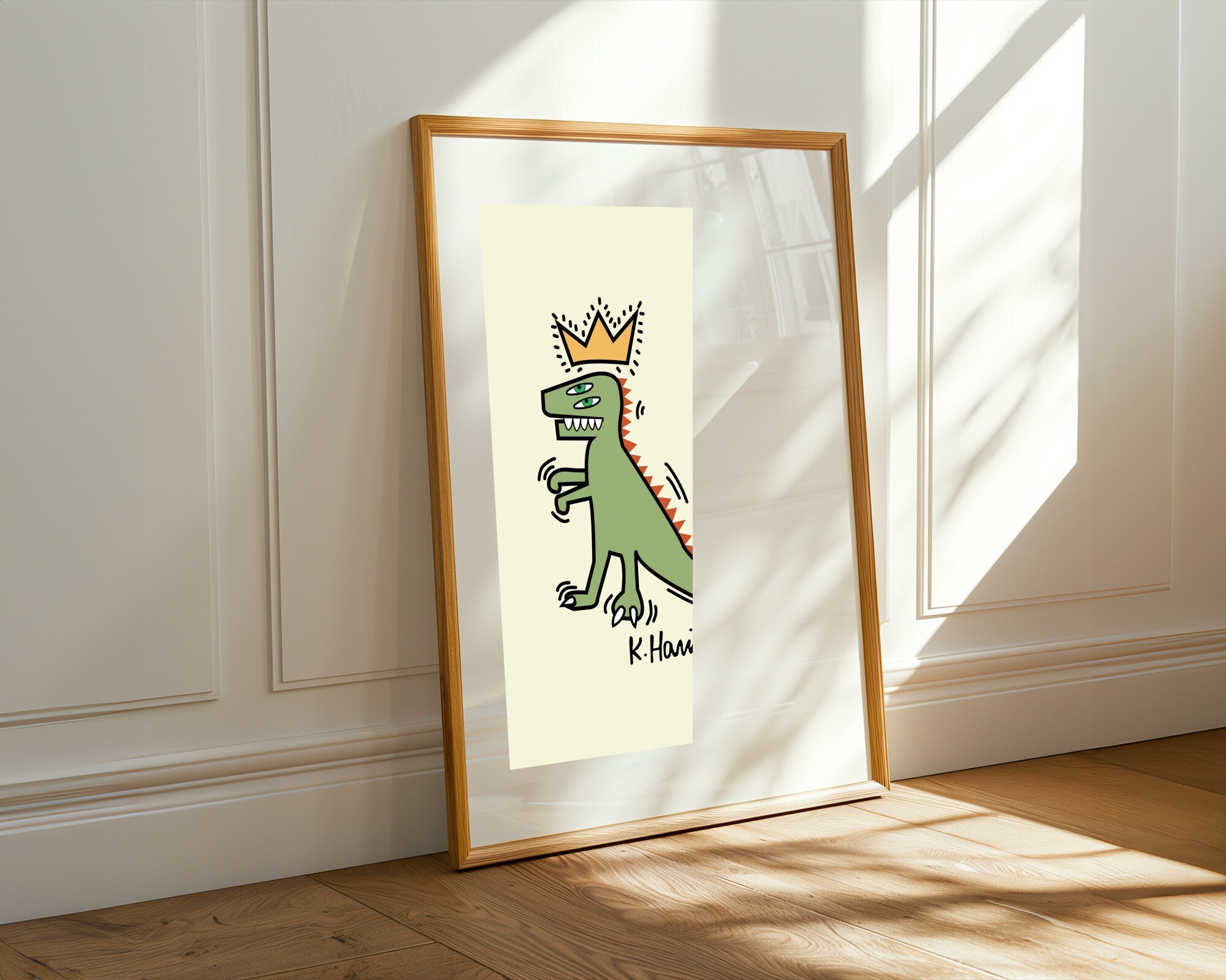Rey Dinosaurio Pop | Cuadro decorativo de Monkey Canvas