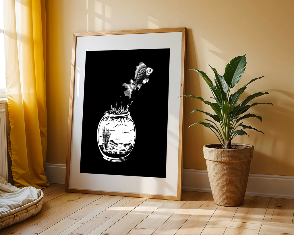 Pez Dorado en Fuga | Cuadro decorativo de Monkey Canvas