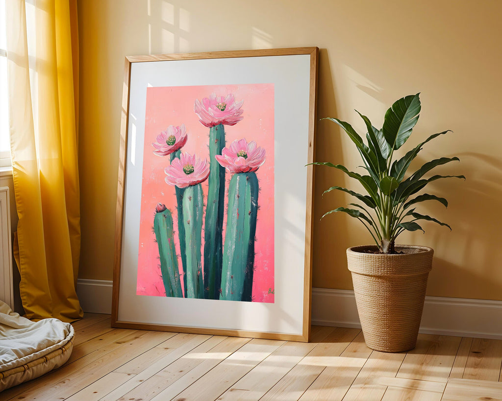 Cactus en Flor Rosa | Cuadro decorativo de Monkey Canvas