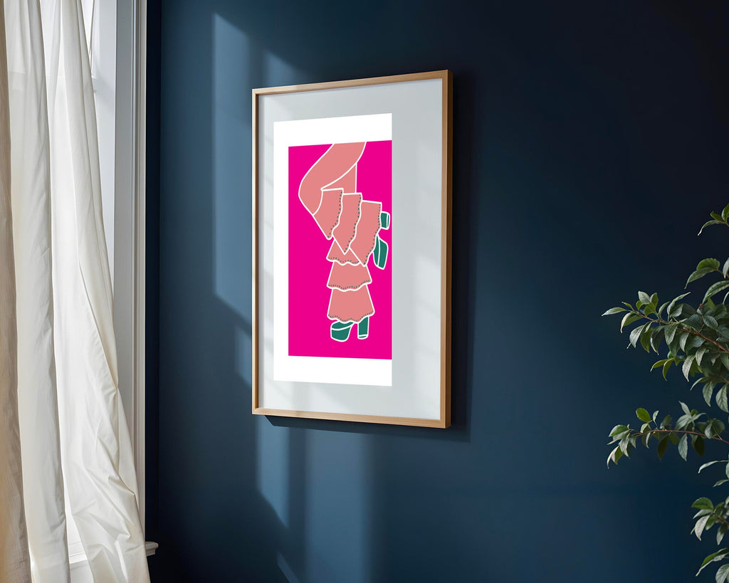 Vestido de Volantes Fucsia | Cuadro decorativo de Monkey Canvas