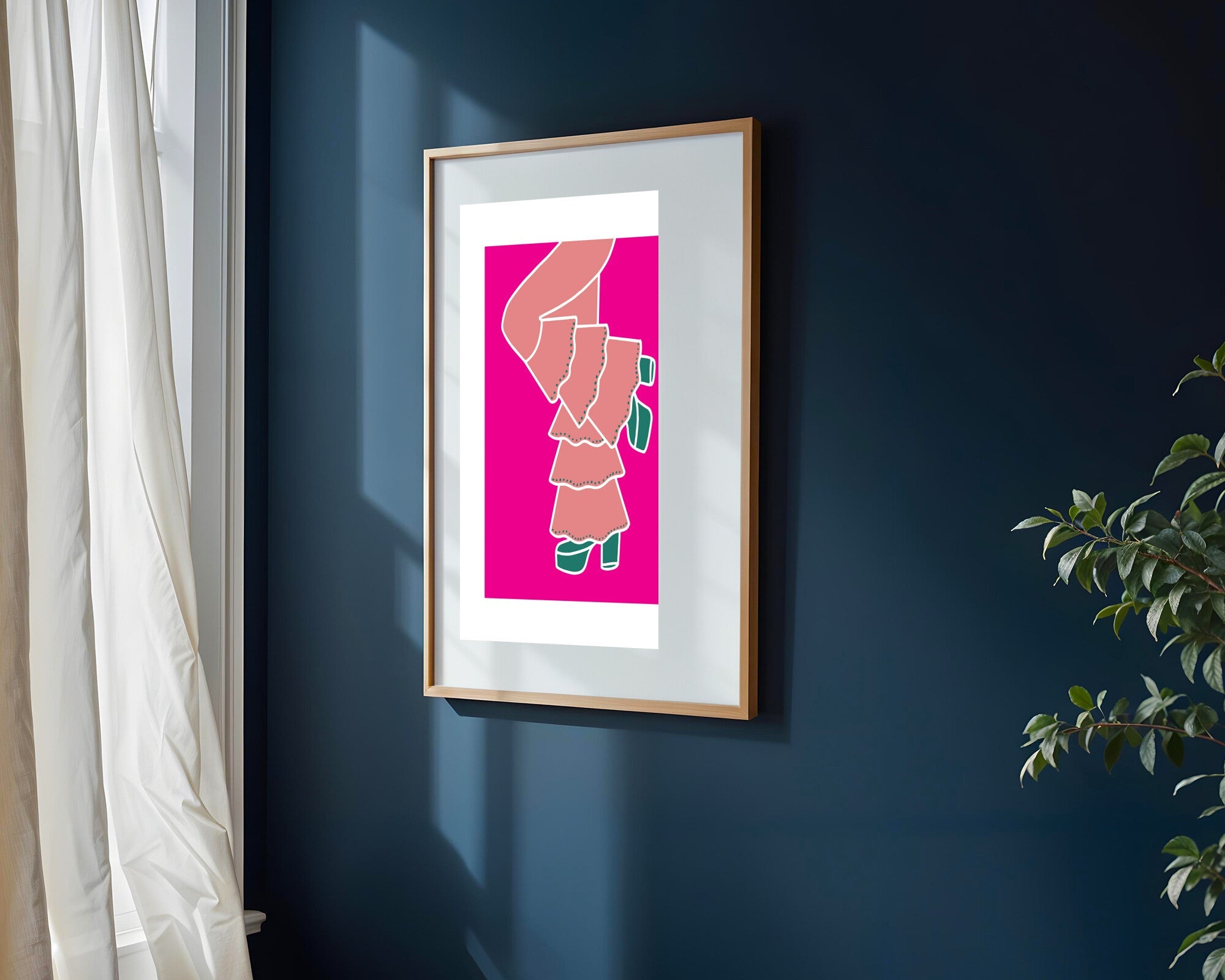 Vestido de Volantes Fucsia | Cuadro decorativo de Monkey Canvas
