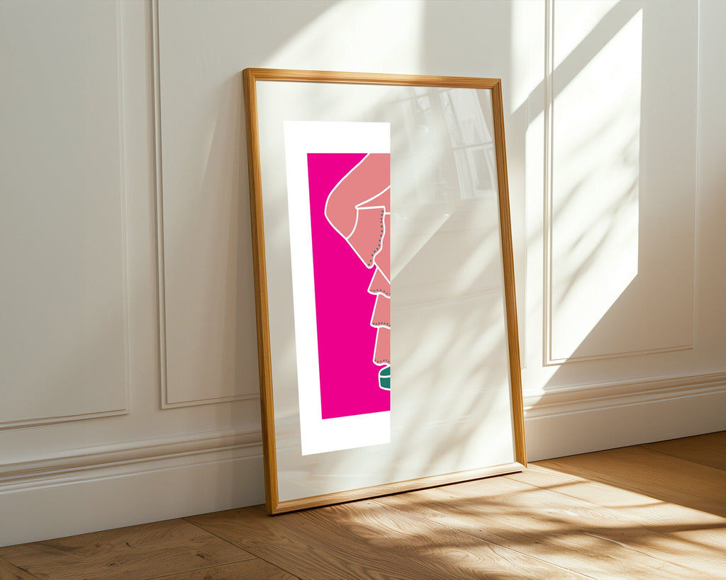 Vestido de Volantes Fucsia | Cuadro decorativo de Monkey Canvas