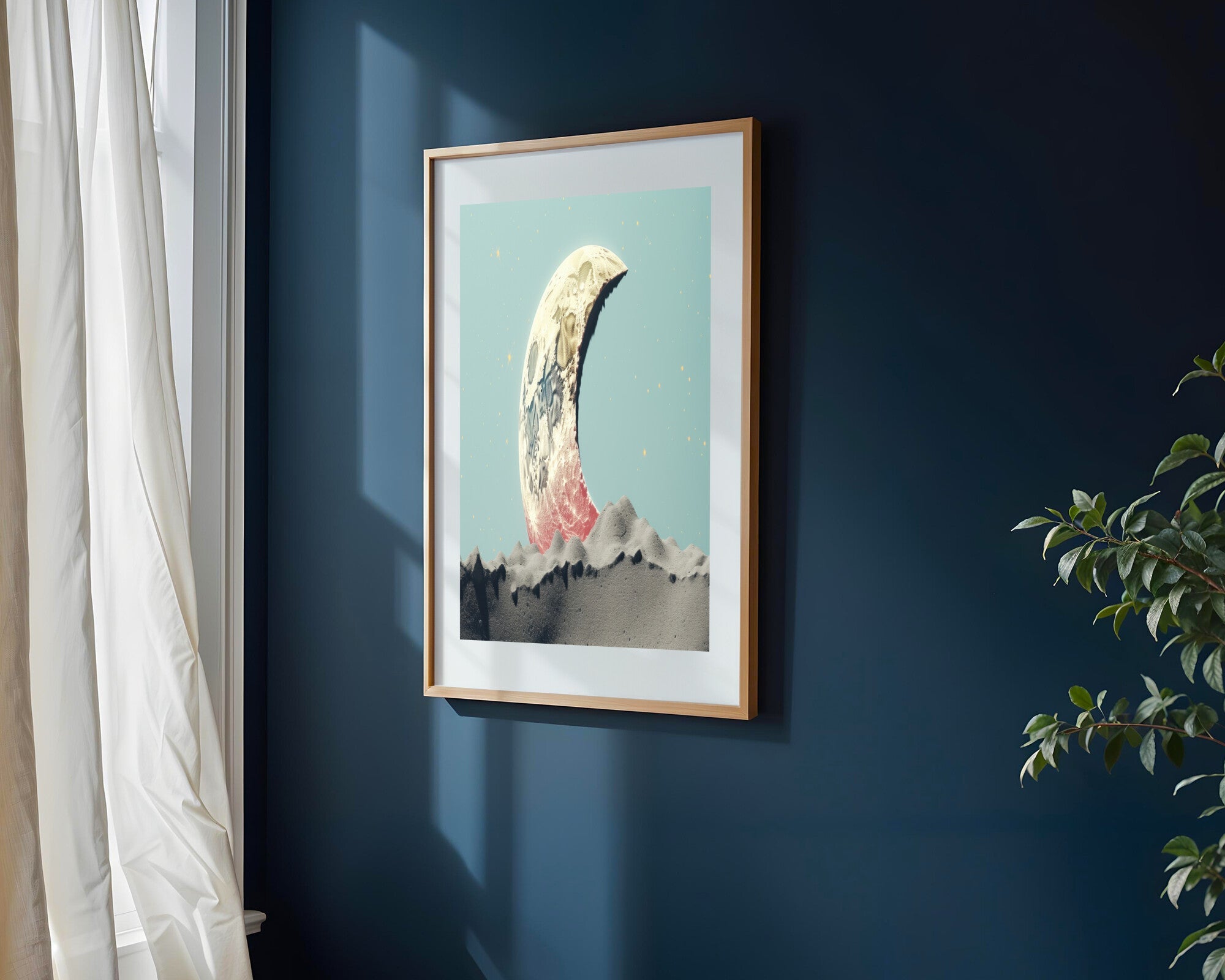 Luna Creciente sobre Montañas | Cuadro decorativo de Monkey Canvas