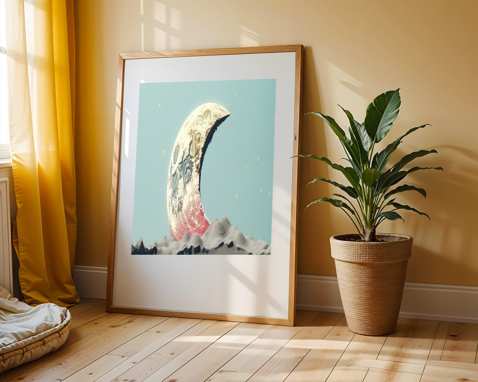 Luna Creciente sobre Montañas | Cuadro decorativo de Monkey Canvas