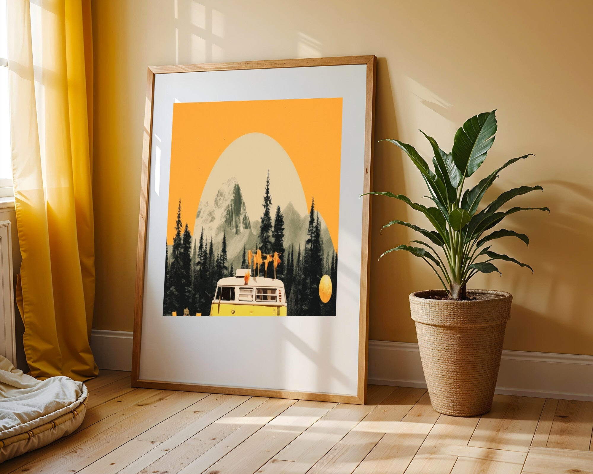 Van Retro en las Montañas | Cuadro decorativo de Monkey Canvas