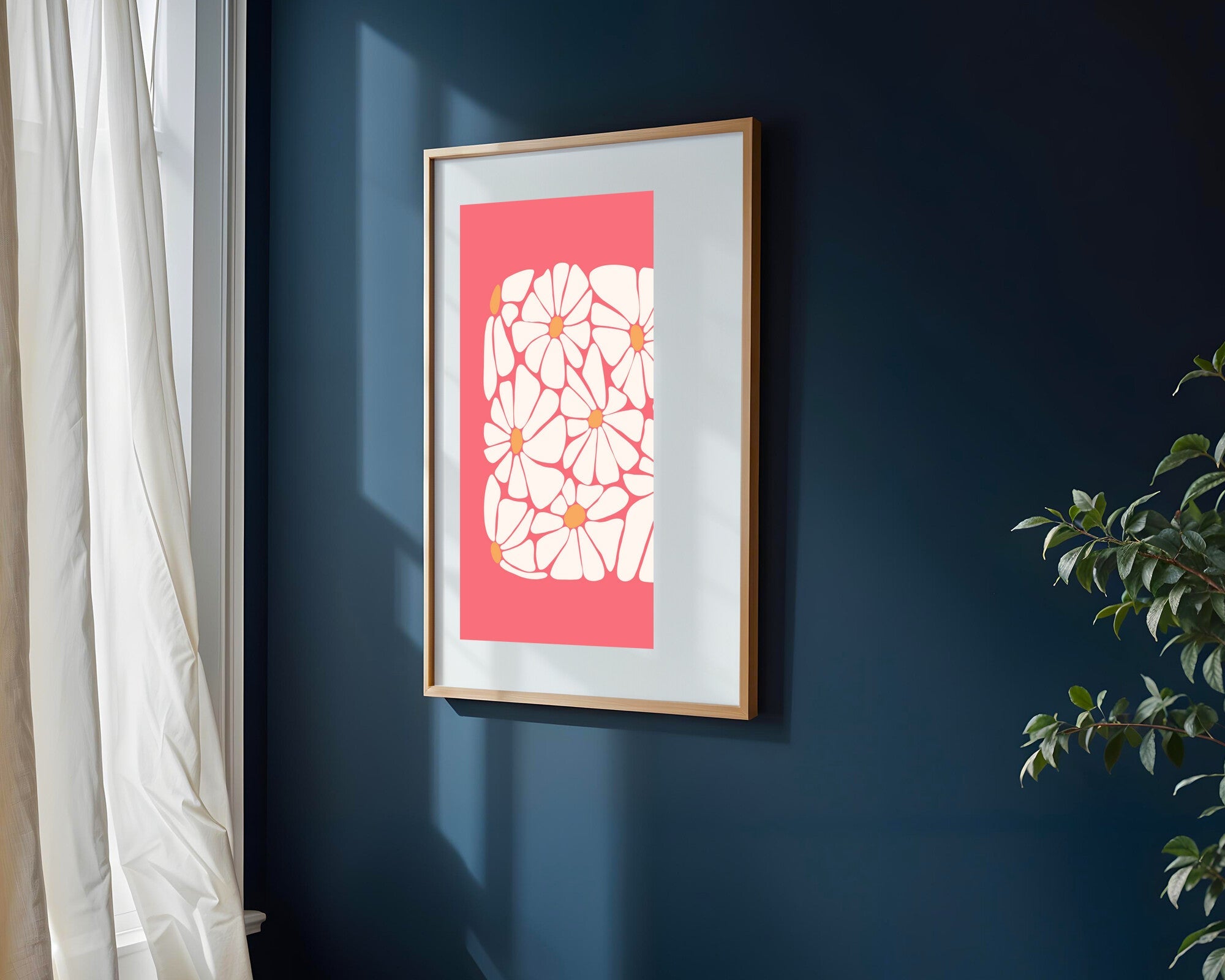 Margaritas sobre Coral | Cuadro decorativo de Monkey Canvas