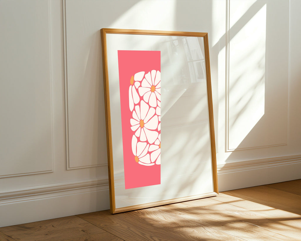 Margaritas sobre Coral | Cuadro decorativo de Monkey Canvas